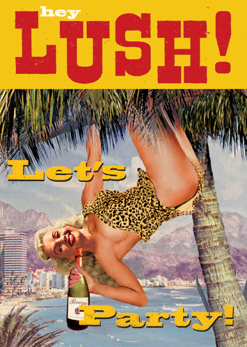 Hey Lush! Let's Party! Greeting Card by Max Hernn